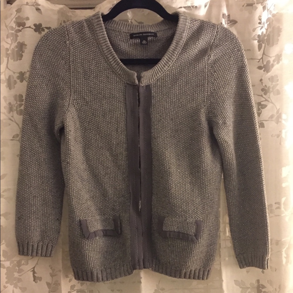Banana Republic metallic grey cardigan